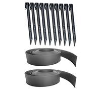 JOINPAYA Bordure de Jardin avec Piquets Bande de Séparation Paysagère pour Pelouse et Massifs Barrière de Jardin Pratique pour Isolation Gazon et Cailloux Lot