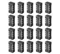JOINPAYA Bornier Fixe pour Organiser Fils 3 Positions en Plastique et Métal Noir 20 Pièces, Facile à Installer Rangées Terminales Industrielles