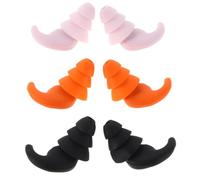 JOINPAYA Bouchons D'oreilles en Silicone Étanches et Antibruit pour Dormir et Baignade, Réutilisables Triple Barrière, Lot de 3 Paires Boîte de Rangement