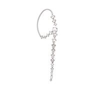 JOINPAYA Boucle d'Oreille Manchette à Clip Os sans Perçage pour Femme Ornée de Cristaux Scintillants Argentée Clip Unique pour Oreille Droite Accessoire de Mode Élégant pour Cérémonie