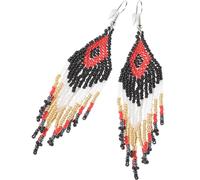 JOINPAYA Boucles D’Oreilles à Pompons en Perles Bohèmes Légères pour Femmes Longues Pendantes Colorées Style Ethnique 1 Paire Taille Moyenne 2Ème Couleur Accessoire Mode Décontractée et