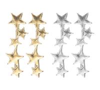 JOINPAYA Boucles D’Oreilles Étoiles Minimalistes pour Femmes 2 Paires Clous D’Oreilles en Alliage Argenté et Doré Petites Boucles D’Oreilles à Tige Résistantes à L’Oxydation Bijoux