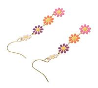 JOINPAYA Boucles D’Oreilles Marguerite Pendantes Colorées Légères et Délicates 1 Paire à Crochet pour Femme et Adolescente Bijoux Floraux pour Anniversaires et Mariages