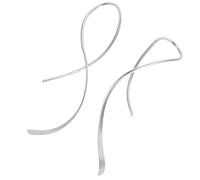 JOINPAYA Boucles D’Oreilles Pendantes en Argenté Sterling 925 Lignes Géométriques Irrégulières et Formes Ondulées Couleur Blanc Platine 1 Paire pour Femme Bijoux Élégants pour Soirées