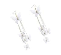 JOINPAYA Boucles d’oreilles pendantes longues pour femme 1 paire motif fleurs et insectes en fil de laine bijoux légers fête usage quotidien et présent