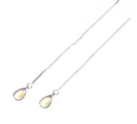 JOINPAYA Boucles D'oreilles Femme en Cuivre Pierre de Lune Forme Goutte D'eau, Style Délicat à Chaîne, pour Anniversaire ou Présent