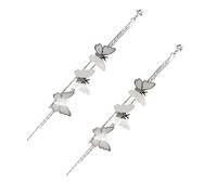 JOINPAYA Boucles d'Oreilles Pendantes à Pompons pour Femmes Argenté Longues et Franges Bijoux Décoratifs Élégants pour Mariage et Anniversaire 1 Paire