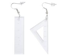 JOINPAYA Boucles d'Oreilles Pendantes Créatives de Règle Triangulaire Transparentes pour Femmes Légères et Originales Accessoires de Mode pour Usage Quotidien et Occasions Spéciales