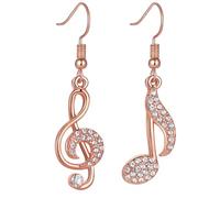 JOINPAYA Boucles d'Oreilles Pendantes en Alliage Motif Note de Musique Légères et Créatives Couleur Or Rose 1 Paire Accessoires pour Femmes pour Usage Quotidien et Occasions Spéciales