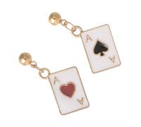 JOINPAYA Boucles d'Oreilles Pendantes Originales de Cartes à Jouer S925 Argenté Motif Cœur Légères et Créatives Accessoires pour Élève et Présent