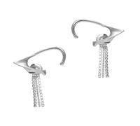 JOINPAYA Boucles D'oreilles Pince-oreille sans Perçage Pompon Blanc, Bijoux pour Femmes, Manchettes Délicates Décoratives, Accessoires Mode Élégants pour Soirée et Quotidien,