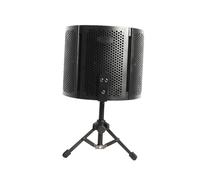 JOINPAYA Bouclier Isolation pour Microphone Filtre Anti-vent, Mousse en Éponge et Métal, Installation Simple, Trépied de Table, Protection Acoustique pour Studio et Scène