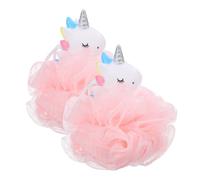 JOINPAYA Boules de Bain Licorne Lot de 2, Éponges Exfoliantes pour Garçon et Filles, Mousse Riche, Accessoires de Bain Fille Garçon