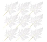 JOINPAYA Bouquet de Fougères Stabilisées Blanches 10 Pièces, Décoration Intérieure Naturelle sans Entretien pour Vase, Plante Ornementale Séchée Maison, Bureau et Événement
