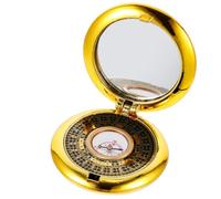 JOINPAYA Boussole Feng Shui Ronde de Poche Étanche en Plastique Or, Design Compact Portable Échelle de Degrés 1°, pour Camping et Randonnée