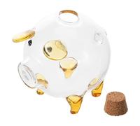 JOINPAYA Bouteille Miniature en Verre avec Bouchon de Liège, Rangement | Forme Cochon, Design Élégant et Adorable, Usage Décoratif pour Mini-jardins, Compositions Végétales, Garçon et Filles