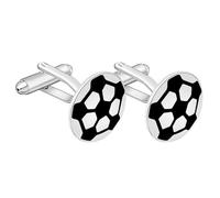 JOINPAYA Boutons de Manchette Football Homme en Métal Argenté Design Rond Créatif Accessoires Sport pour Chemise Business 1 Paire Présent pour Amateurs de Football