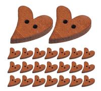 JOINPAYA Boutons en Bois de Cœur à Coudre, 50 Pièces, 16x20 Mm, 2 Trous, Boutons Artisanaux Décoratifs pour Couture, Scrapbooking et Loisirs Créatifs, Accessoires Polyvalents pour