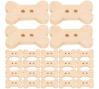 JOINPAYA Boutons en Bois pour Couture 100 Pcs Forme Os 19X11 MM Accessoires DIY pour Vêtements Manteaux et Loisirs Créatifs Kit Boutons Décoratifs pour Couture Manuelle