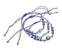JOINPAYA Bracelet Œil Turc Bleu Protection le Mauvais Œil en Perles Bleues, Lot de 3 Bracelets pour Fête et Usage Quotidien, Bijoux Unisexes Breloques Amulette Maléfique