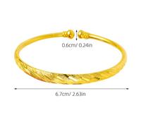 JOINPAYA Bracelet Jonc Ouvert en Laiton Doré Imitation Gypsophile Style Pluie d'Étoiles Filantes Bijou Épais pour Femme Accessoire Mode pour Mariage et Occasions Spéciales