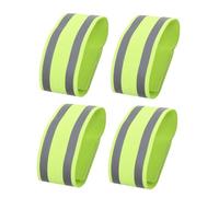 JOINPAYA Brassard Lumineux 4 Pièces Réfléchissant Vert | Accessoire de Fitness, Cordon Élastique Bande Réfléchissante, Décoration de Bras, pour Activités Sportives
