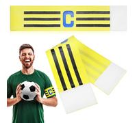 JOINPAYA Brassards de Capitaine de Football Élastiques pour Jeunes et Adultes Lot de 2 Lettre C Jaune Bandeau Réglable pour Matchs et Entraînements Sportifs