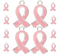 JOINPAYA Breloques Décorations de Paquet à Main Ruban Rose 50pcs en Alliage de Zinc pour Noël pour Accessoires de Bijoux et Sensibilisation Cancer du Sein