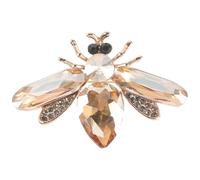 JOINPAYA Broche Abeille en Émail Dur Doré avec Cristaux Scintillants Épingle de Col Rétro Petite Taille Bijou Fantaisie pour Femme Soirée Gala et Accessoire de Mode Élégante