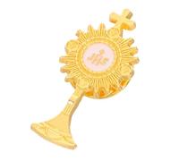 JOINPAYA Broche de Calice de Communion Émaillée, Épingle de Poitrine Croix Catholique, Accessoire Première Communion pour Cérémonie Religieuse, Présent Symbolique Fille Garçon, 1 Pièce