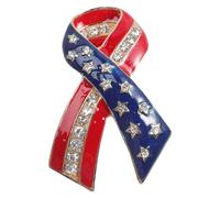 JOINPAYA Broche Drapeau Américain en Alliage avec Cristaux Épingle de Poitrine Décorative pour Fête de L'Indépendance Accessoire de Vêtement Élégant pour Costume Paquet ou Manteau