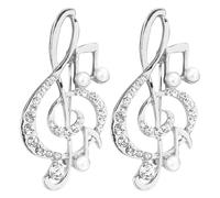 JOINPAYA Broche Fantaisie Note De Musique Et Perle Simulée, Épingle Métallique Argentée, Lot De 2, Bijou Pour Femmes, Décorations De Vêtements Et Accessoires De Festival