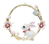 JOINPAYA Broche Lapin Adorable Couronne Féminine en Métal Épingle Solide Présent Mode Femme Accessoire Vêtements Paquet Chapeau Fête