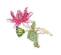 JOINPAYA Broche Lotus en Alliage Strass, Épingle Décorative pour Femmes, Accessoire Mode pour Manteau et Paquet à Dos, Style Élégant Fleur, Taille Moyenne