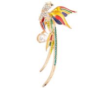 JOINPAYA Broche pour Femme de Phénix et Paon Broche à Cristaux et Perles Accessoire Décoratif pour Col Chapeau Pull et Vêtement pour Soirée et Usage Quotidien