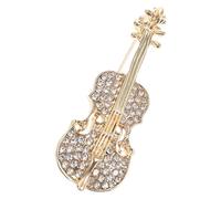 JOINPAYA Broche Violon en Alliage Doré Émail Éclatant Épingle à Revers Unisexe Accessoire Mode Événement Style Vintage Ornement, Paquet, Châle, Musicien, Présent Élégant