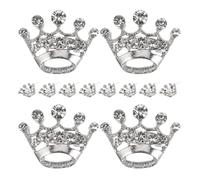 JOINPAYA Broches Couronne Mini en Cristaux Argentés - Lot de 15 Pièces - Petites Broches Diadème pour Décoration Mariage Anniversaire et Fête - Accessoires Élégants pour Tenue Festive