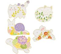 JOINPAYA Broches en Alliage Cartoon 5 Pièces Broches Bijoux Décoratives pour Femmes Accessoires Veste Animaux Mignons Petites Épingles Tendances