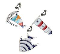 JOINPAYA Broches Épingles à Poitrine Décoration Élégante Voilier et Phare Lot de 3 Style Marine en Alliage Poisson Tropical pour Cérémonies et Bouquets de Mariage