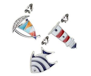 JOINPAYA Broches Épingles à Poitrine Décoration Élégante Voilier et Phare Lot de 3 Style Marine en Alliage Poisson Tropical pour Cérémonies et Bouquets de Mariage