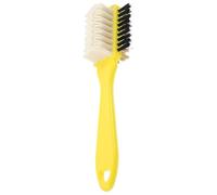 JOINPAYA Brosse à Chaussures en Suédine Manche Jaune Brosse de Nettoyage Multi-Usage pour Daim et Nubuck 3 Faces pour Entretien Chaussures et Vêtements