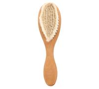 JOINPAYA Brosse à Cheveux pour Bébé et Garçon et Filles en Laine Naturelle Manche en Bois de Hêtre, Brosse Démêlante Douce pour Cuir Chevelu Sensible, pour Soins Capillaires Quotidiens