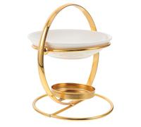 JOINPAYA Brûleur à Huile Essentielle en Céramique avec Porte-Bougie Chauffe-Plat en Fer, Diffuseur D'arômes Décoratif Polyvalent pour Maison, Salon et Yoga, Fondant Cire Parfumée Facile