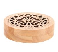 JOINPAYA Brûleur D’Parfum en Bois Sculpté Rond, Motif Ajouré Rétro, Porte-Parfum Créatif pour Spirale, Boîte Décorative Parfum Maison, Accessoire Chambre Aromathérapie, Coffret Senteur