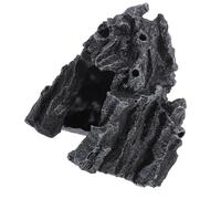 JOINPAYA Cachette pour Reptiles en Résine Noire, Grotte Décorative pour Terrarium Serpent, Crée Une Atmosphère Sombre et Habitat Naturel pour Petits Animaux