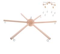 JOINPAYA Cadre Mobile en Bois Naturel à 6 Bras, Support Sphérique Stable pour Carillon Éolien, Kit à Assembler DIY pour Chambre Bébé, Décoratif et Compatible Mobiles Suspendus, Montage