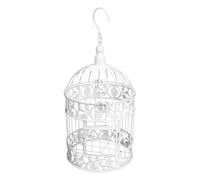 JOINPAYA Cage À Oiseaux DéCorative en Fer Forgé Blanc 12.60X5.51X5.51 Pouces Ornement EuropéEn Suspendu pour DéCoration Mariage Et IntéRieure avec Support pour Fleurs Et Petits Objets