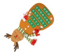 JOINPAYA Calendrier de L'avent Calendrier de Noël à Suspendre en Feutre Marron Forme Élan avec Compartiments Numérotés Décoration Festive pour Porte ou Mur pour Garçon et Filles