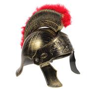 JOINPAYA Casque Romain De Guerrier Spartiate Rouge Et Or en Plastique Rigide, Accessoire Cosplay Homme pour Costume Soldat Romain Carnaval Théâtre Fêtes Historiques