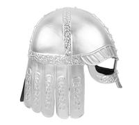 JOINPAYA Casque Viking Médiéval Argenté Léger pour Cosplay Chevalier Adulte Unisexe, Accessoire Costume Halloween et Carnaval, Couvre-chef Détaillé pour Reconstitution Historique et Fêtes